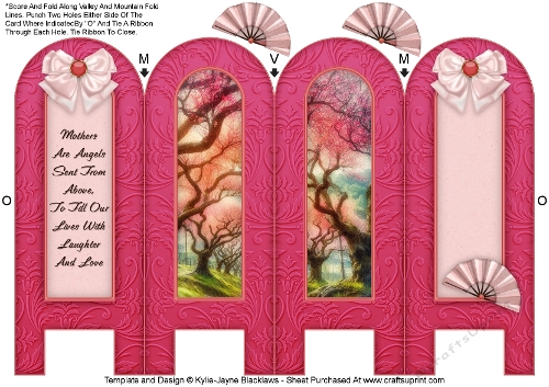 Cherry Blossom - Mothers - Folded Screen Card