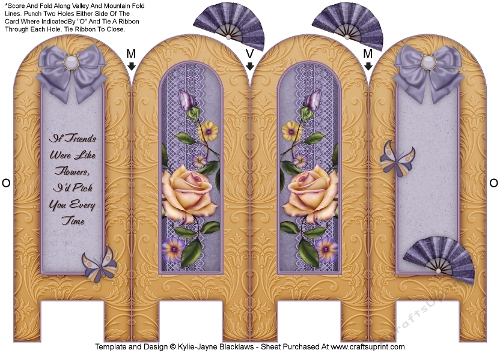 Heritage Rose - Friends - Folded Screen Card