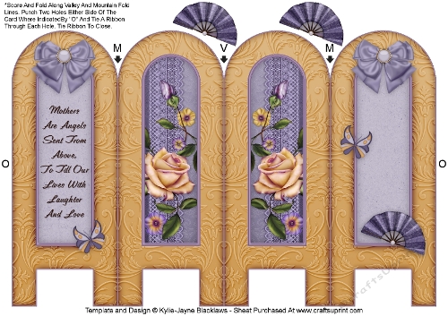 Heritage Rose - Mothers - Folded Screen Card