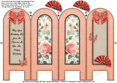Rose Garden - Birthday - Folded Screen Card