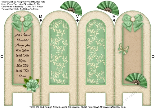 Shabby Chic - Beautiful - Folded Screen Card