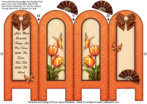Touch Of Spring - Beautiful - Folded Screen Card
