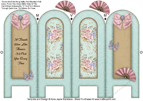 Vintage Blooms - Friends - Folded Screen Card