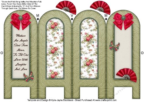 Vintage Florals - Mothers - Folded Screen Card