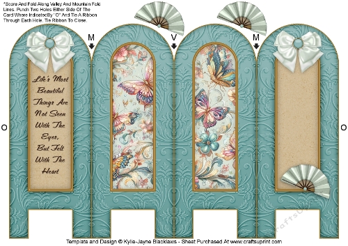 Whimsical Butterfly - Beautiful - Folded Screen Card
