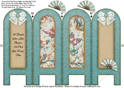 Whimsical Butterfly - Friends - Folded Screen Card