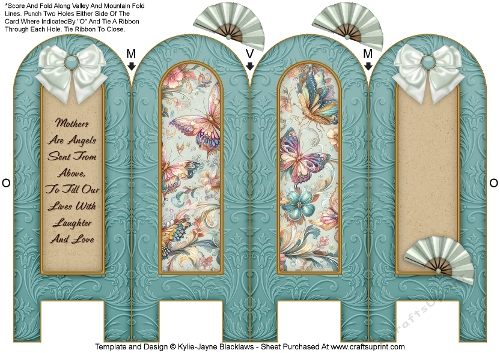 Whimsical Butterfly - Mothers - Folded Screen Card