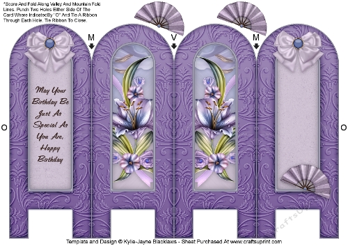 Wynter Lilies - Birthday - Folded Screen Card