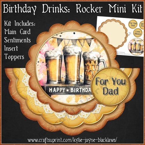 cup1376058_1050 - Birthday Drinks - Scalloped Rocker Card - Mini Kit
