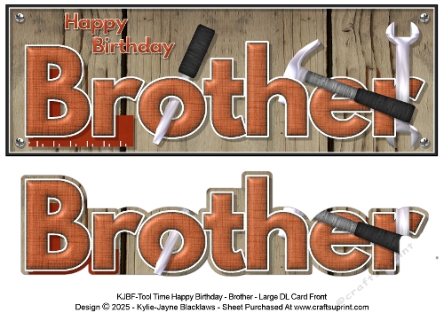 Tool Time - Happy Birthday Brother - Large DL 3D Decoupage Card