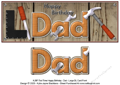Tool Time - Happy Birthday Dad - Large DL 3D Decoupage Card