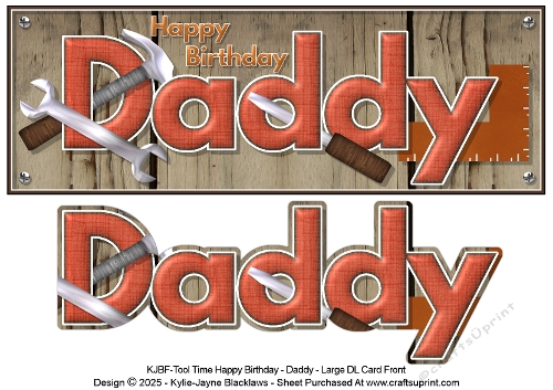 Tool Time - Happy Birthday Daddy - Large DL 3D Decoupage Card