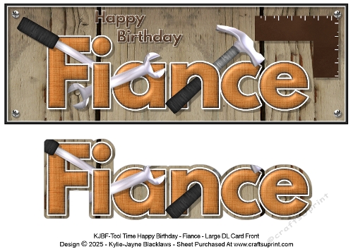 Tool Time - Happy Birthday Fiance - Large DL 3D Decoupage Card