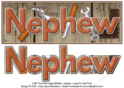 Tool Time - Happy Birthday Nephew - Large DL 3D Decoupage Card