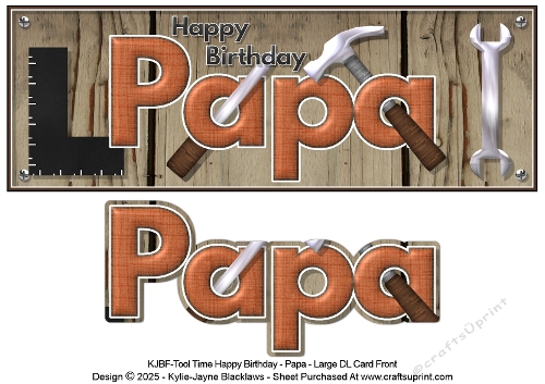Tool Time - Happy Birthday Papa - Large DL 3D Decoupage Card