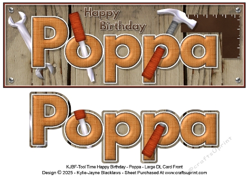 Tool Time - Happy Birthday Poppa - Large DL 3D Decoupage Card
