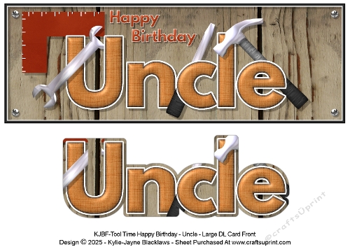 Tool Time - Happy Birthday Uncle - Large DL 3D Decoupage Card