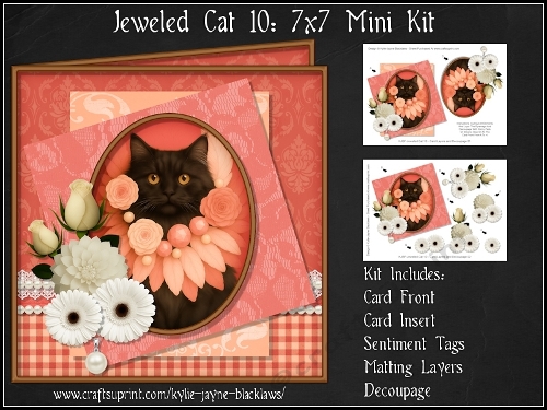 cup1380149_1050 - Jeweled Cat 10 - Maine Coon Kitten - Decoupage Mini Kit