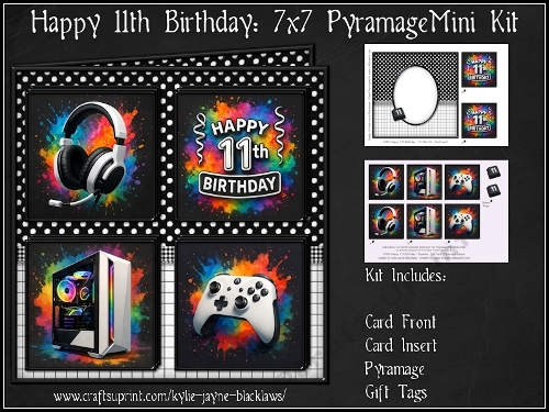Happy 11th Birthday - 7x7 Squared Mini Kit