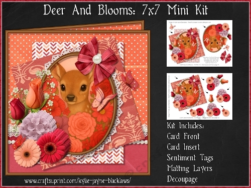 Deer And Blooms - 7x7 Decoupage Mini Kit
