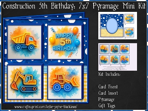 Construction - Happy 5th Birthday - Pyramage Mini Kit