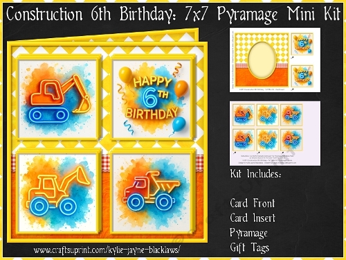 Construction - Happy 6th Birthday - Pyramage Mini Kit
