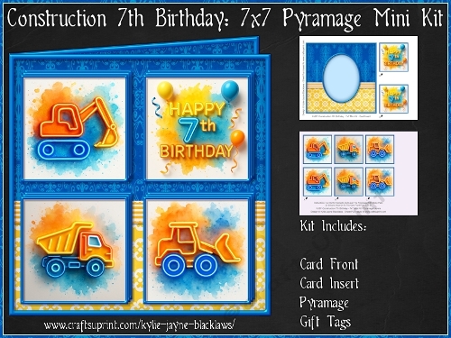 Construction - Happy 7th Birthday - Pyramage Mini Kit