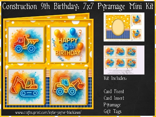 Construction - Happy 9th Birthday - Pyramage Mini Kit