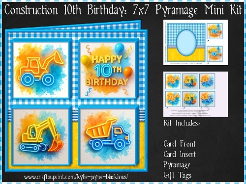 Construction - Happy 10th Birthday - Pyramage Mini Kit