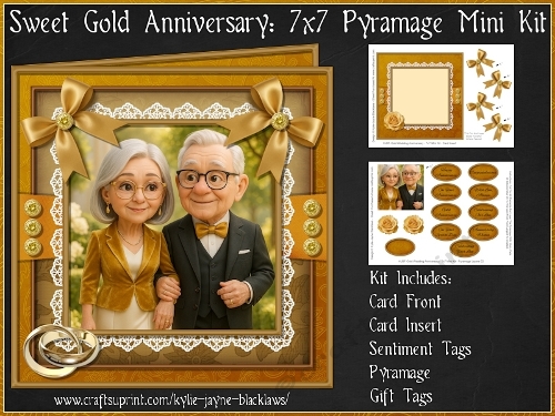 Sweet Gold Anniversary - 7x7 Pyramage Mini Kit