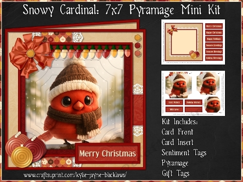 Snowy Cardinal - 7x7 Pyramage Mini Kit
