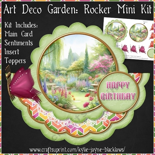 Art Deco Garden - Scalloped Rocker Card - Mini Kit