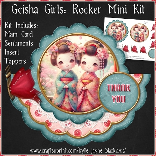 Geisha Girls - Scalloped Rocker Card - Mini Kit