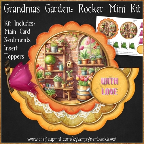 Grandmas Garden - Scalloped Rocker Card - Mini Kit