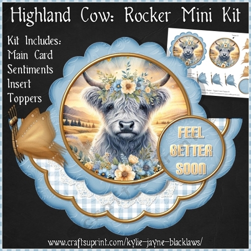 Highland Cow - Scalloped Rocker Card - Mini Kit