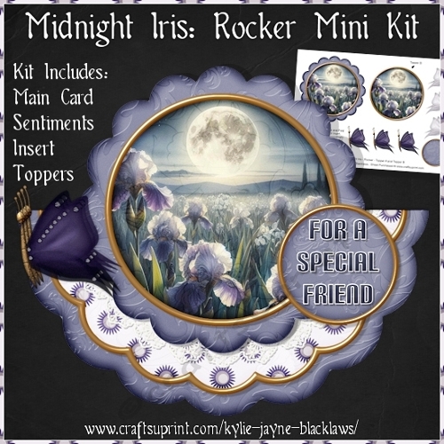 Midnight Iris - Scalloped Rocker Card - Mini Kit