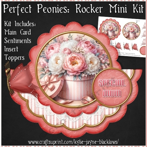 Perfect Peonies - Scalloped Rocker Card - Mini Kit