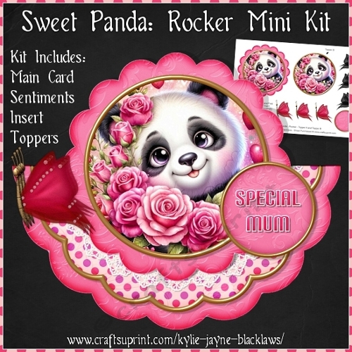Sweet Panda - Scalloped Rocker Card - Mini Kit