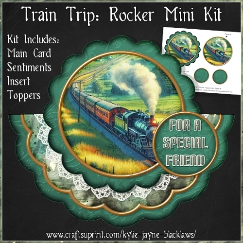 Train Trip - Scalloped Rocker Card - Mini Kit