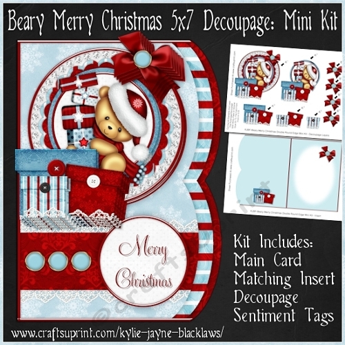 Beary Merry Christmas - Double Rounded Edge Card Mini Kit