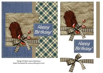Denim and Plaid Happy Birthday - Male 1 - Quick Card Front