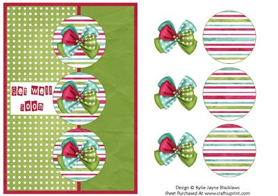 Green Polka - Get Well Soon Card