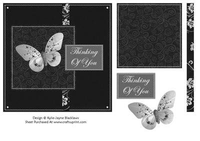 Black and White Elegance - Thinking of You - Quick Card