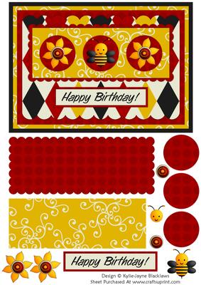 Bee Happy - Happy Birthday Decoupage Card