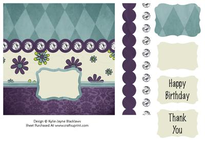 Whimsey - Happy Birthday - Thank You - Quick Card Front
