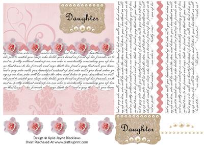 Pastel Pink Rose - Daughter Card