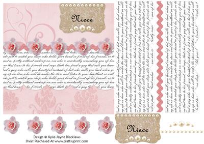 Pastel Pink Rose - Niece Card