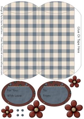 Country Charm Blue and Cream - Pillow Box
