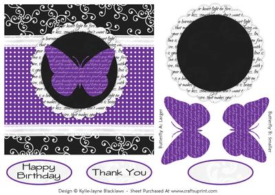 Sweet Butterfly and Polka 3 - Quick Card Front