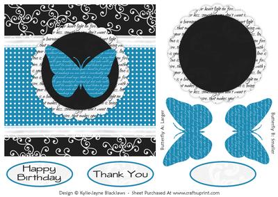 Sweet Butterfly and Polka 5 - Quick Card Front